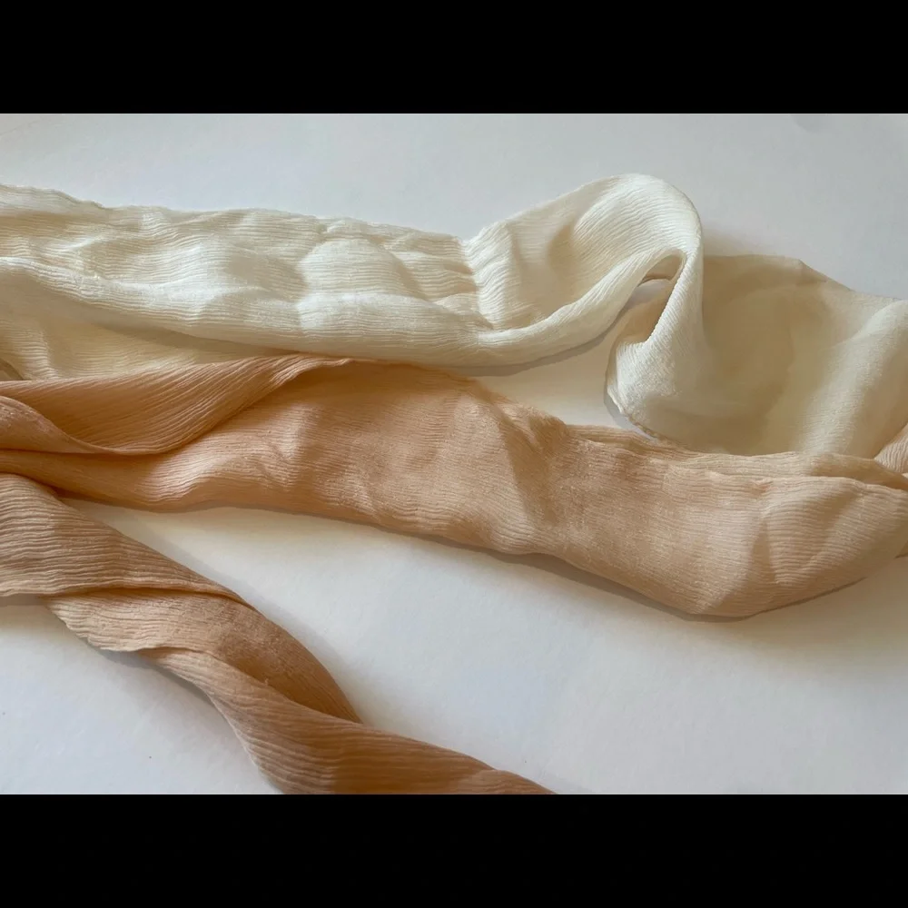 Saks Fifth Avenue Ombre Peach to Cream Silk Scarf